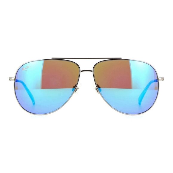 New MAUI JIM Hauoli XL Silver Polarised Aviator B674 17B Sunglasses Women - Picture 2 of 4